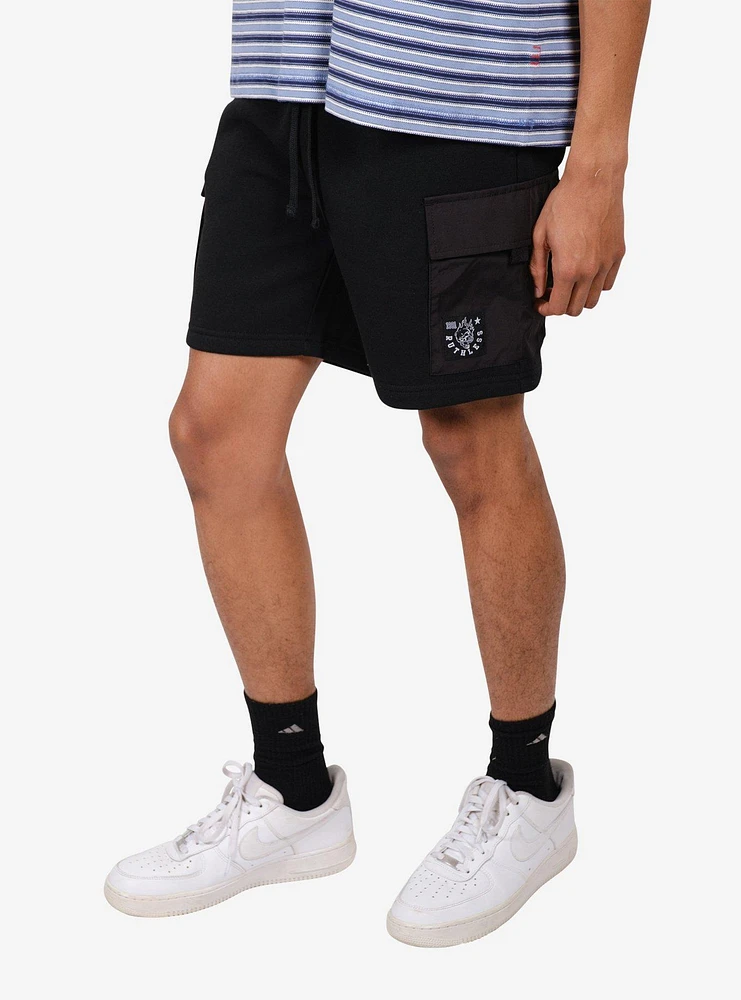 Nylon Pocket 7" Fleece Shorts Black