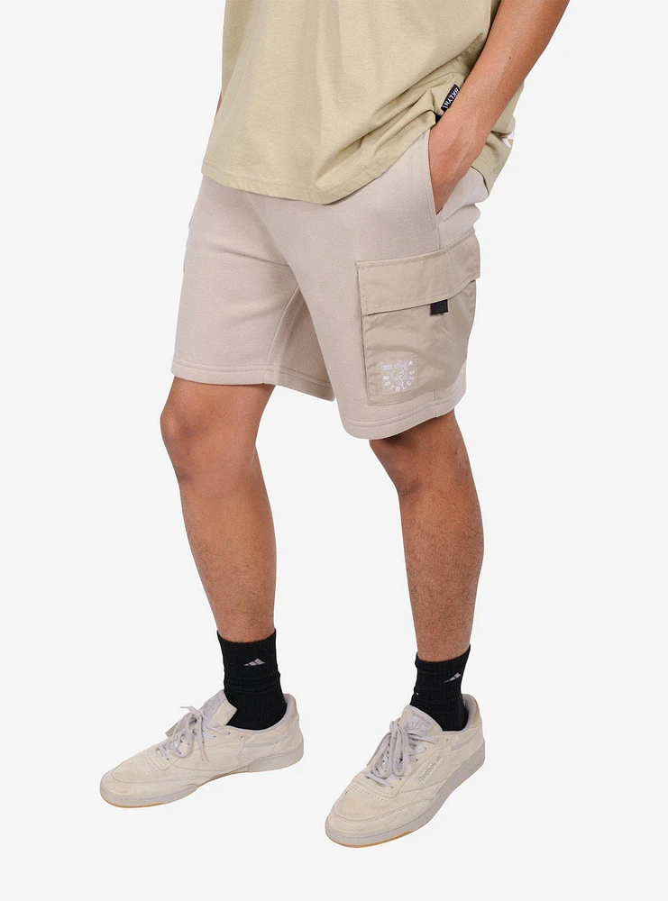 Nylon Pocket 7" Fleece Shorts Beige