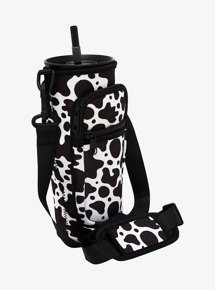 Cow Print Water Bottle Sling