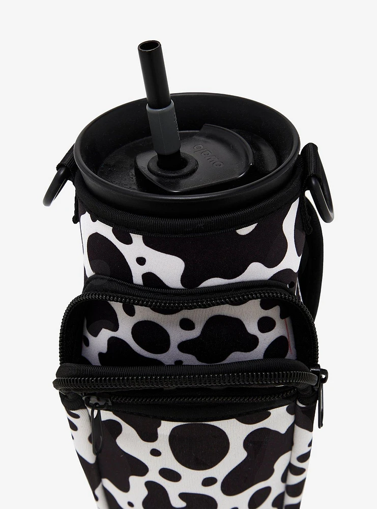 Cow Print Water Bottle Sling