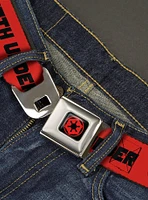 Star Wars Darth Vader Text And Galactic Empire Logo Youth Seatbelt Belt