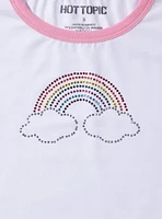 Rainbow Rhinestone Ringer Girls Baby T-Shirt