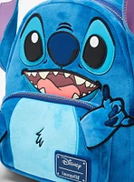 Loungefly Disney Lilo & Stitch Figural Fuzzy Stitch Mini Backpack - BoxLunch Exclusive