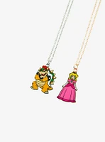 Super Mario Peach & Bowser Best Friend Necklace Set