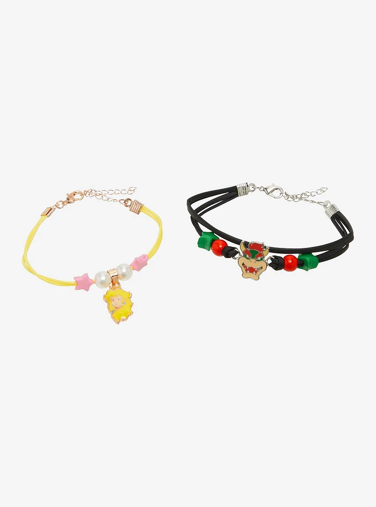 Super Mario Princess Peach & Bowser Best Friend Bracelet Set