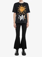 Cats Dancing Sun Girls Oversized T-Shirt