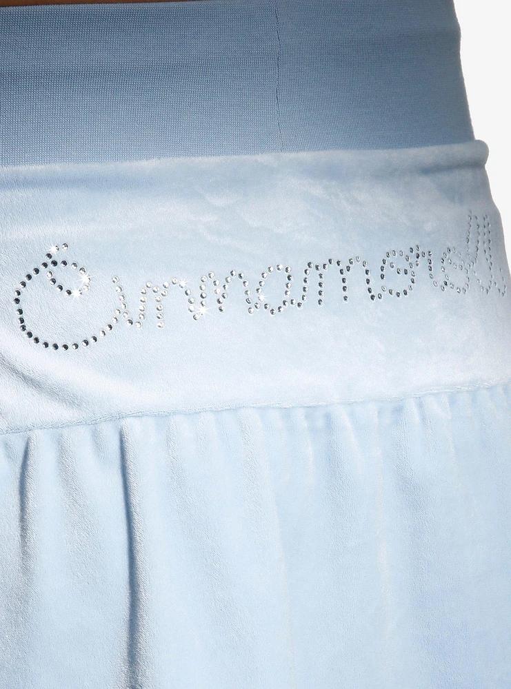 Cinnamoroll Rhinestone Pastel Blue Velour Skirt