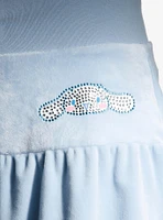 Cinnamoroll Rhinestone Pastel Blue Velour Skirt