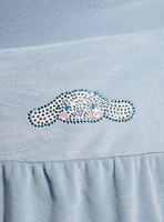 Cinnamoroll Rhinestone Pastel Blue Velour Skirt Plus