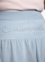 Cinnamoroll Rhinestone Pastel Blue Velour Skirt Plus