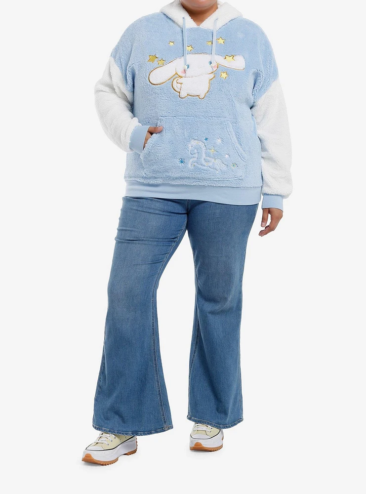 Cinnamoroll Starry Cloud Girls Oversized Fuzzy Hoodie Plus