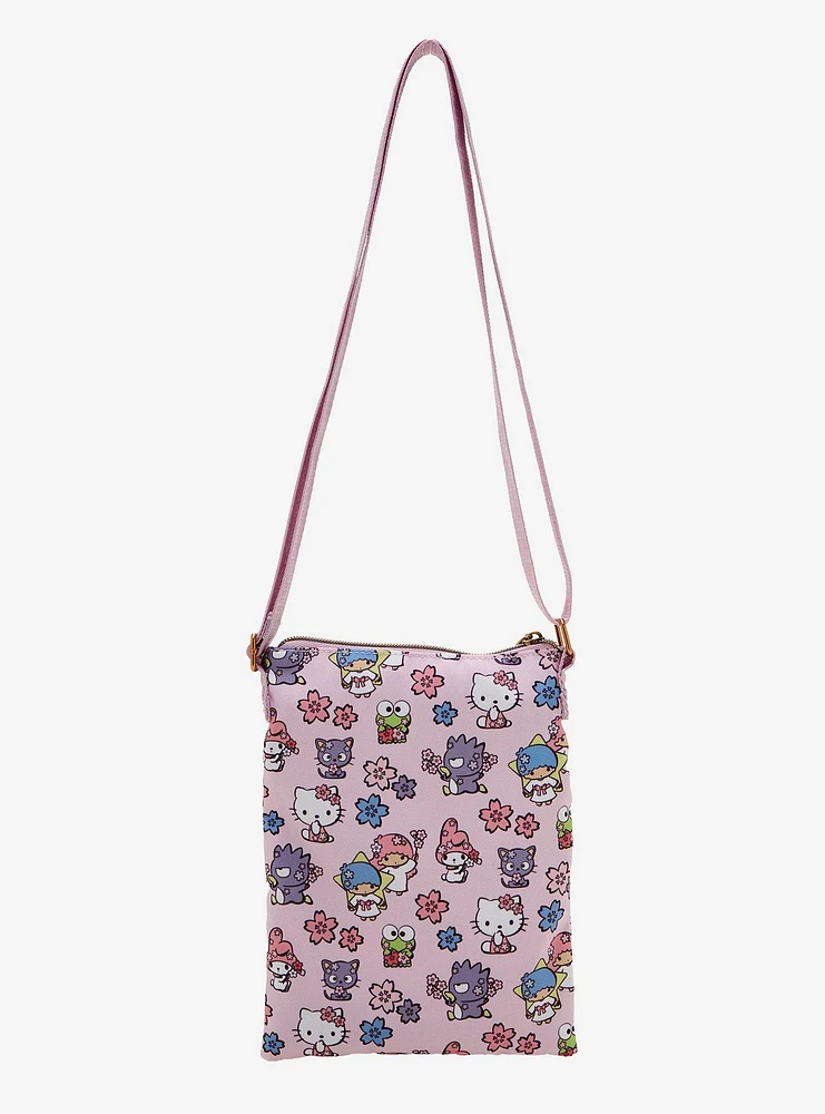 Loungefly Hello Kitty And Friends Cherry Blossom Passport Crossbody Bag