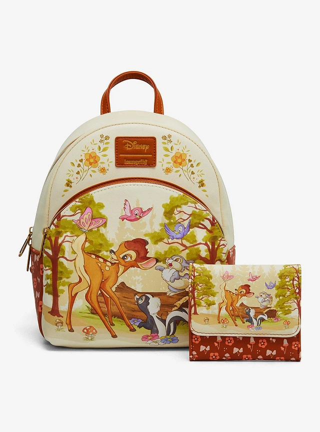LNGEFLY Loungefly Disney Bambi Forest Scene Mini Backpack  display picture 1