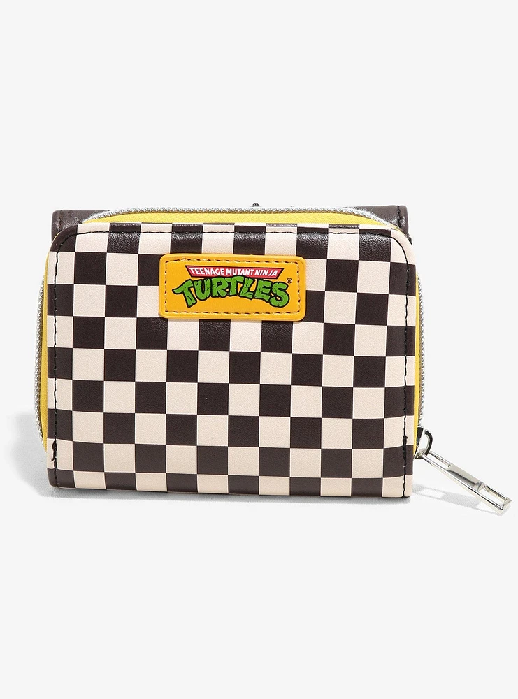 Teenage Mutant Ninja Turtles Pizza Checkered Mini Flap Wallet