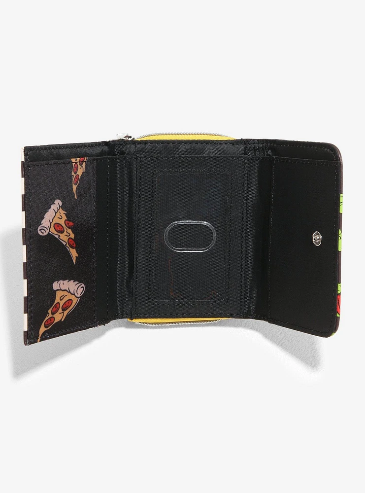 Teenage Mutant Ninja Turtles Pizza Checkered Mini Flap Wallet