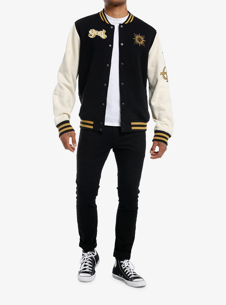 Ghost Logos Varsity Jacket