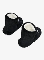 Black Cat Plush Bootie Slippers