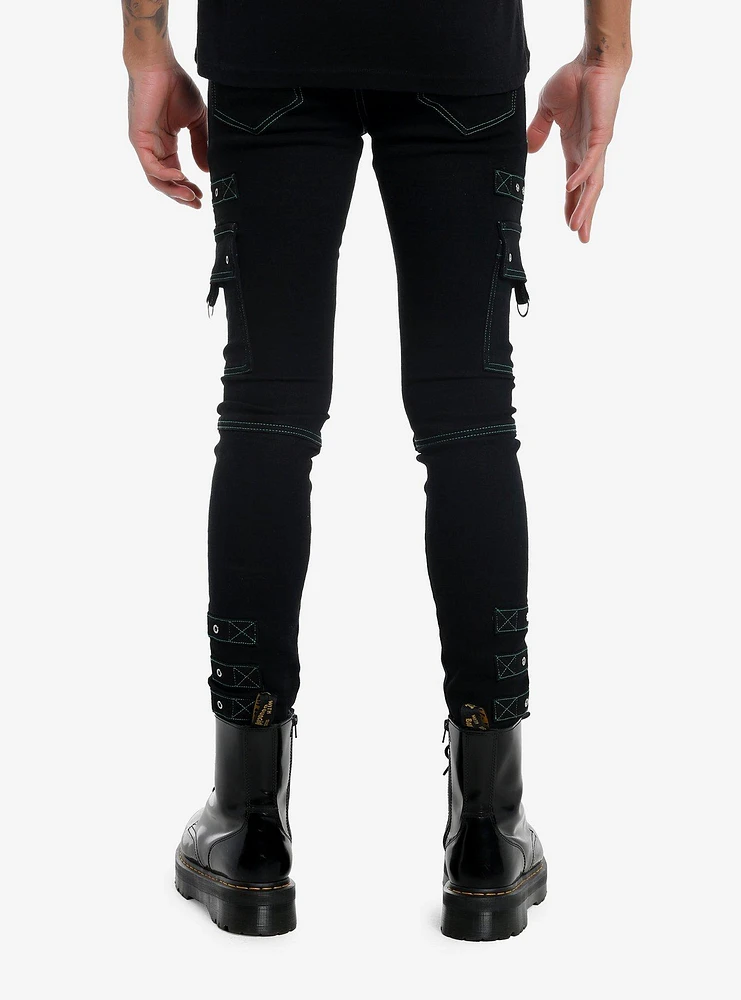 Social Collision Black Grommet Contrast Stitch Stinger Jeans