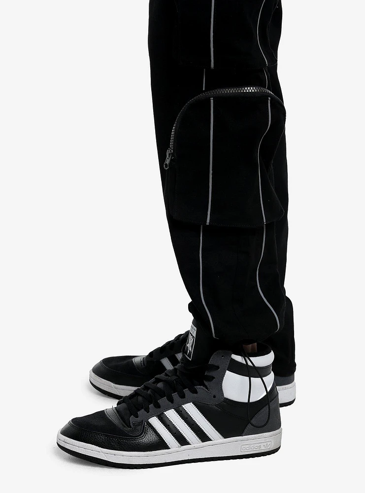 Black Zipper Cargo Pocket Pants