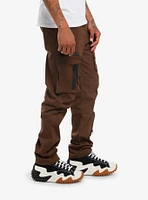 Brown Cargo Zipper Pocket Pants