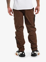 Brown Cargo Zipper Pocket Pants