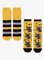 Harry Potter Hufflepuff Icon Stripe Cozy Socks 2 Pair