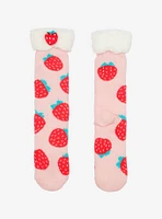 Strawberry Plush Cozy Slipper Socks