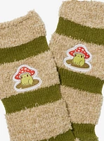 Mushroom Frog Stripe Fuzzy Socks