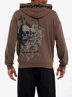 Social Collision Melancholy Skull Stud Hoodie