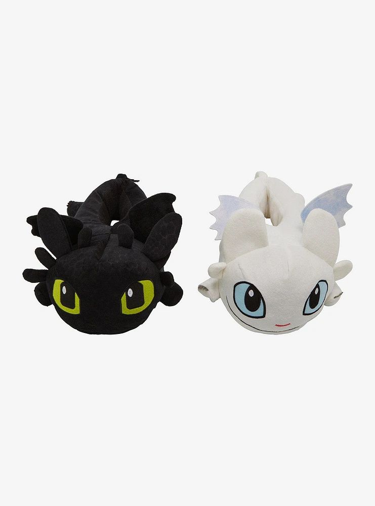 How To Train Your Dragon Toothless & Light Fury Mismatch Plush Slippers