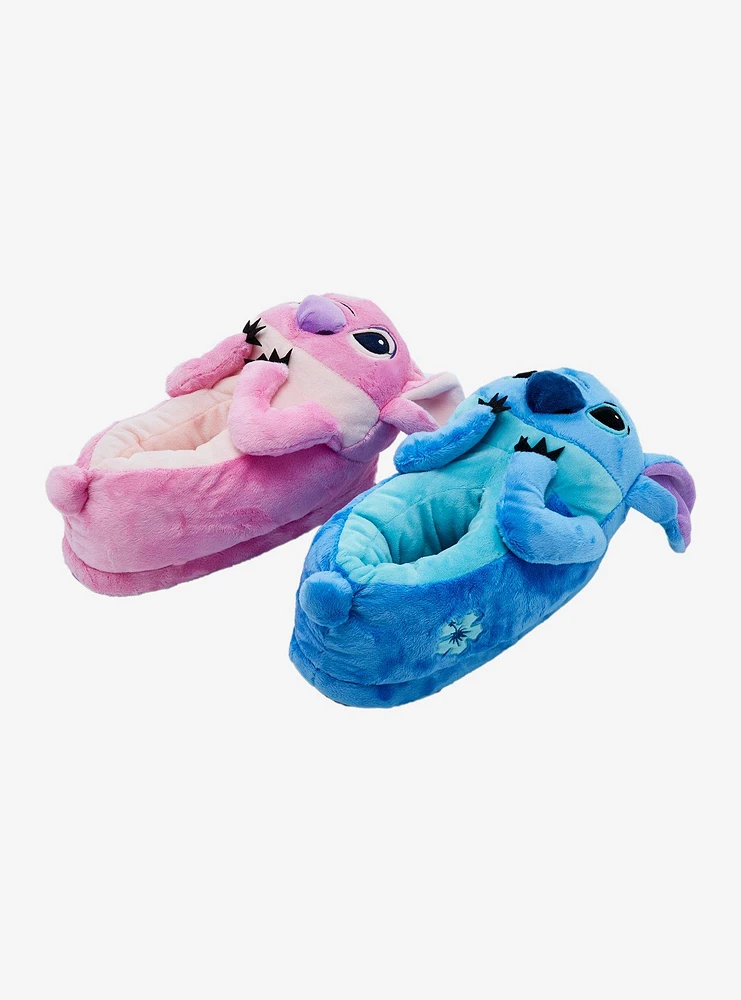 Disney Stitch & Angel Plush Mismatch Slippers