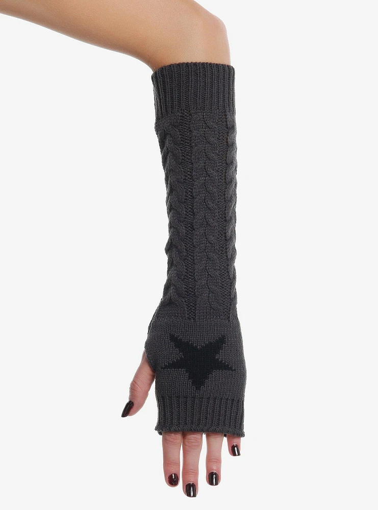 Star Cable Knit Arm Warmers