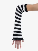 Black & White Stripe Safety Pin Flare Arm Warmers