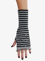 Black & Grey Stripe Hardware Arm Warmers