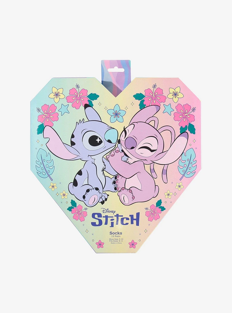 Disney Stitch & Angel 12 Days Of Socks Gift Set