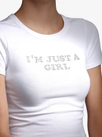 I'm Just A Girl Rhinestone Girls Baby T-Shirt