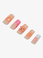 Blackheart Pink Bow Heart Press On Nail Set