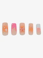 Blackheart Pink Bow Heart Press On Nail Set