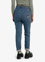 Thorn & Fable Autumn Ghost Embroidered Mom Jeans