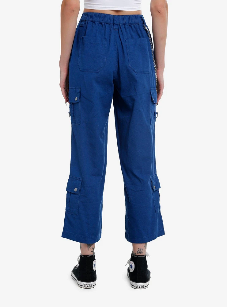 Blue Side Chain Cargo Skater Pants