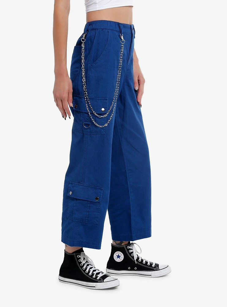 Blue Side Chain Cargo Skater Pants