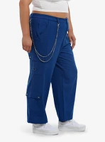 Blue Side Chain Cargo Skater Pants Plus