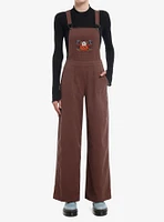 Thorn & Fable Brown Ghost Patch Overalls