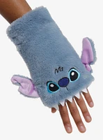 Stitch Biting Fuzzy Fingerless Gloves