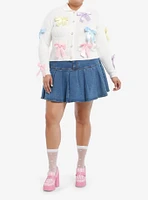 Sweet Society Pastel Bow Pearl Button Girls Cardigan Plus