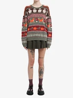 Thorn & Fable Ghosts Foxes Girls Sweater