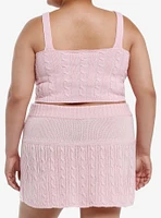 Sweet Society Pastel Pink Cable Knit Girls Cami Plus