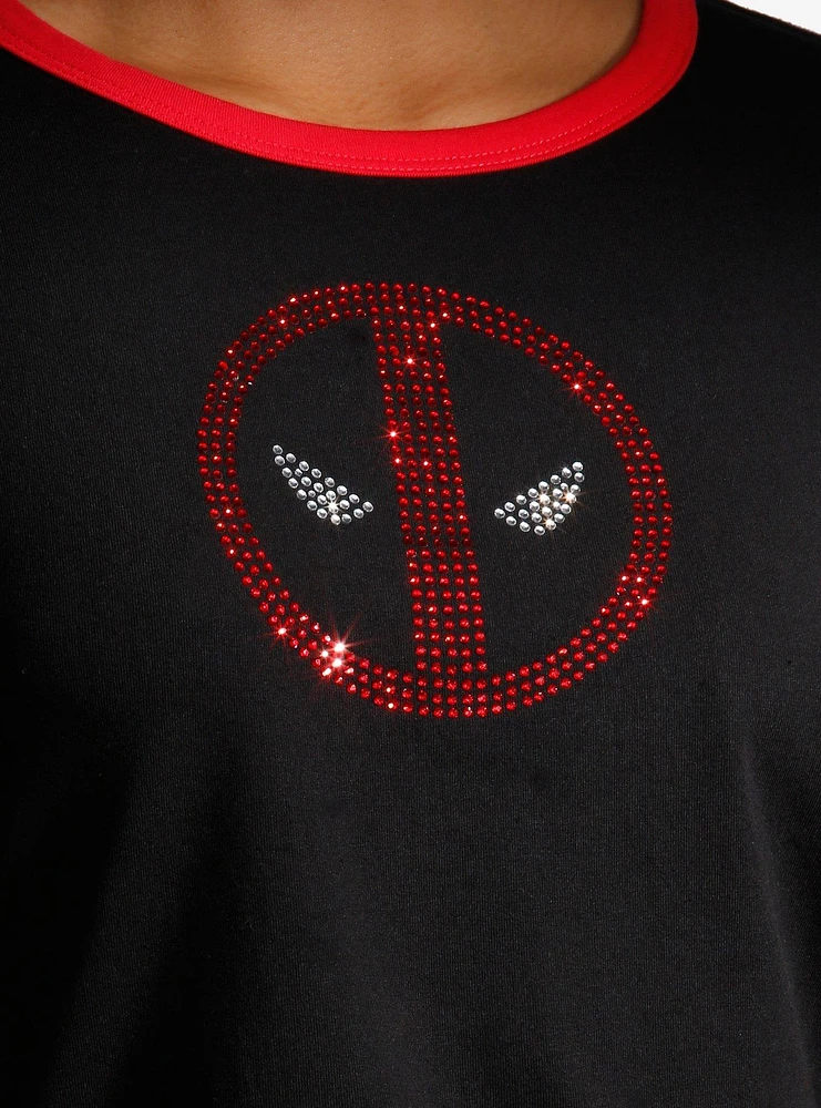 Marvel Deadpool Rhinestone Logo Girls Baby T-Shirt