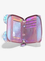 Loungefly Disney Minnie Mouse Ears Holographic Sequined Small Zip Wallet