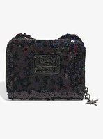 Loungefly Disney Minnie Mouse Black Holographic Sequin Small Zip Wallet